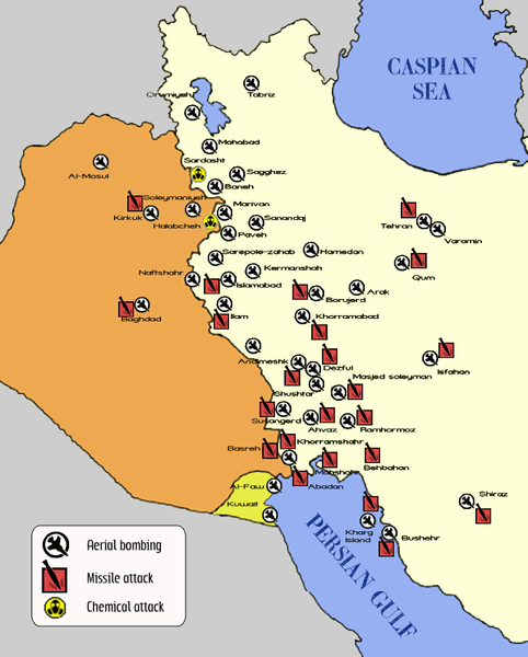 イランの歴史_イラン・イラク戦争の戦場マップ